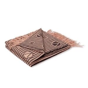 Victoria's Secret Tan Toasted Sugar Jaquard Fringe Throw Blanket 50" X 60" NEW